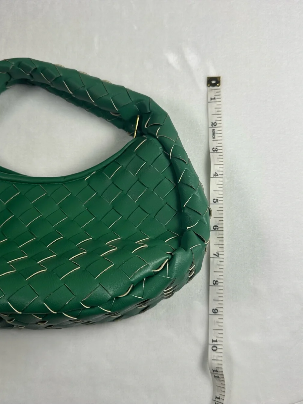Green Woven Hobo Shoulder Bag
